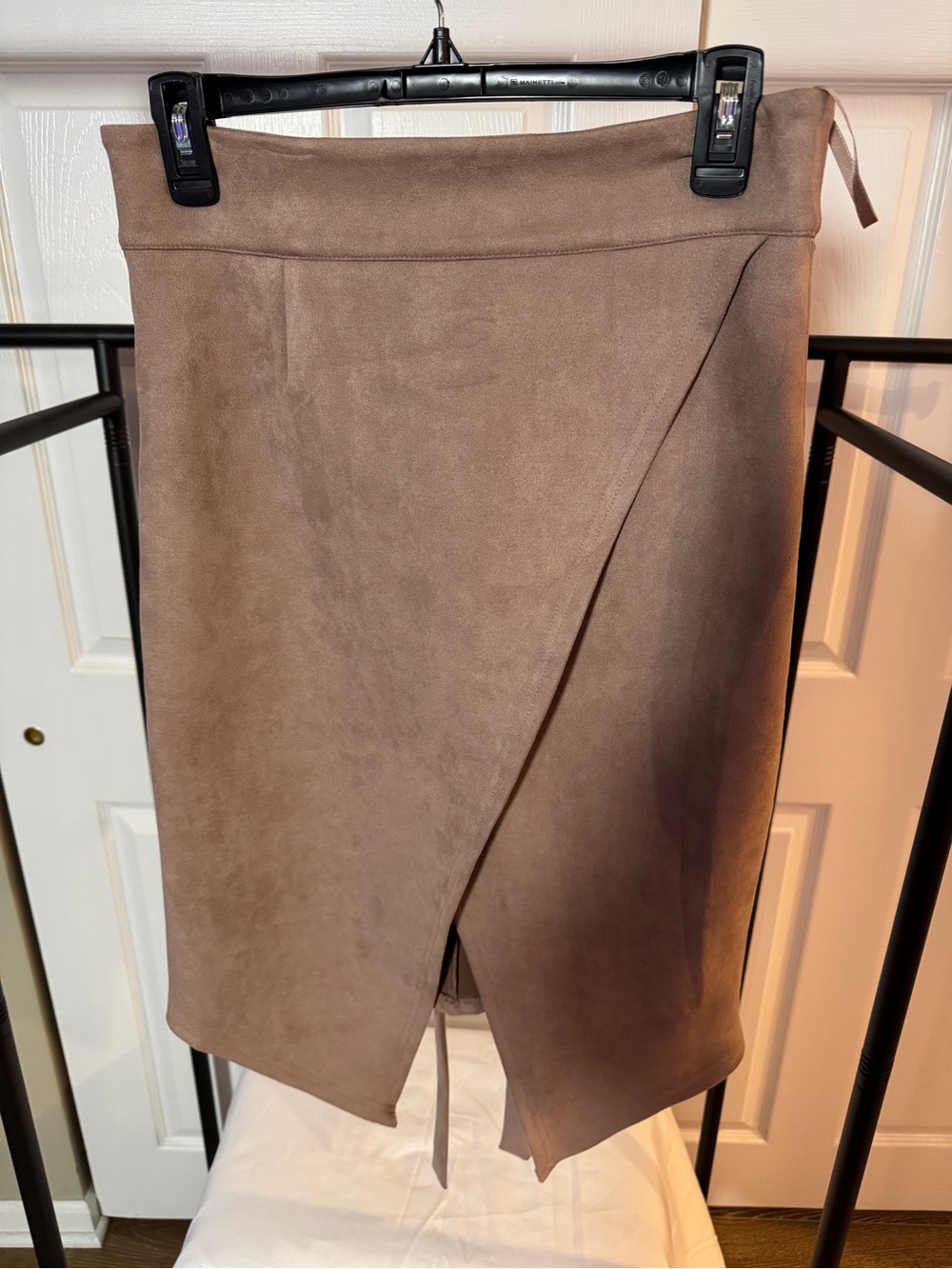NUDE Asymmetrical Wrap Skirt in Tan Size Medium